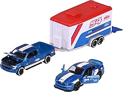 Majorette Race Trailer Ford F-150 Raptor Mustang GT Oyuncak Araba