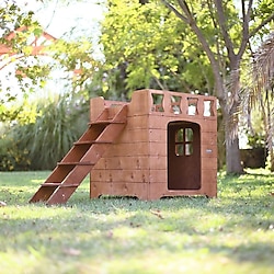 Mandu Dublex Teraslı Ahşap Köpek Kulübesi