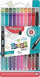 Maped 0.4 mm Desenli 20 Renk Keçeli Kalem