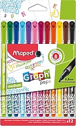 Maped Graph Peps 0.8 mm 12 Renk Keçeli Kalem
