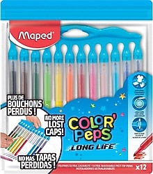 Maped Color Peps Long Life Plastik Kutu 12'li Keçeli Kalem Seti