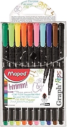 Maped Graph Peps 0.4 mm 10'lu Keçeli Kalem Seti