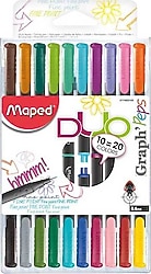 Maped Graph Peps Duo 20 Renk 10'lu Keçeli Kalem Seti