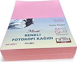 Masis A4 80 gr 500 Yaprak Pembe Renkli Fotokopi Kağıdı