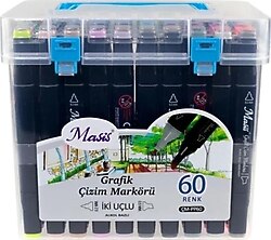 Masis ÇM-PP60 Çift Taraflı 60'lı Grafik Çizim Marker Seti