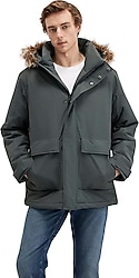 Mavi 0110472-71598 Kapüşonlu Kürklü Yeşil Erkek Parka
