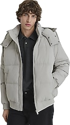 Mavi 0110553 Kapüşonlu Oversize Erkek Şişme Mont