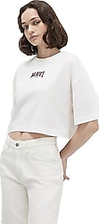 Mavi 1613411 Kısa Kollu Bisiklet Yaka Crop Tişört