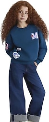 Mavi Hello Kitty Baskılı 7S10164 Çocuk Sweatshirt
