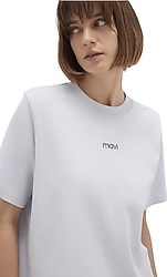 Mavi Logo Baskılı 1612829 Kısa Kollu Bisiklet Yaka Kadın Tişört