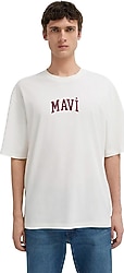Mavi Logo Baskılı 0613578 Kısa Kollu Bisiklet Yaka Erkek Oversize Tişört