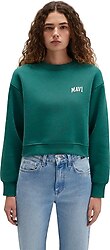 Mavi Logo Baskılı 1611601-71874 Yeşil Crop Sweatshirt