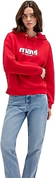 Mavi Logo Baskılı 168334-35476 Kapüşonlu Kırmızı Kadın Sweatshirt