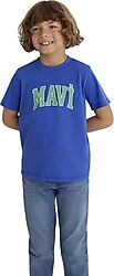 Mavi Logo Baskılı 6610030 Kısa Kollu Bisiklet Yaka Çocuk Tişört