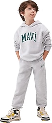 Mavi Logo Baskılı 6610110 Kapüşonlu Çocuk Sweatshirt