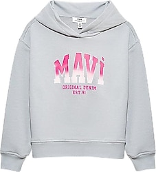 Mavi Logo Baskılı 7S10179 Kapüşonlu Çocuk Sweatshirt