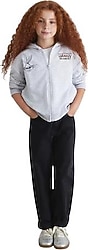 Mavi Looney Tunes Baskılı 7S10134 Kapüşonlu Tam Fermuarlı Çocuk Sweatshirt