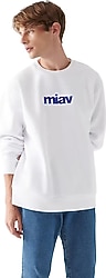 Mavi Miav Baskılı 0610925 Erkek Sweatshirt