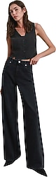 Mavi Siena Iconic 1010763-90575 Antrasit Kadın Wide Leg Kot Pantolon