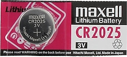 Maxell CR2025 3V Lityum Düğme Pil