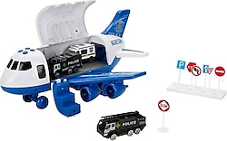 Maxx Wheels Sesli ve Işıklı Sürtmeli Polis Uçağı