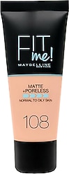 Maybelline Fit Me Matte + Poreless 108 Rose Vanilla 30 ml Likit Fondöten