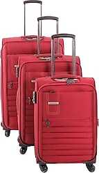 Mçs V102 Kumaş Kabin + Orta + Büyük Bordo 3'lü Valiz Seti