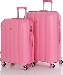 Mçs V305 Polipropilen Pembe Orta + Büyük Boy 2'li Valiz Seti