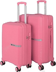 Mçs V374 Polipropilen Kabin + Orta Pembe 2'li Valiz Seti