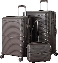 Mçs V379 Aura Polipropilen Orta + Büyük + Makyaj Boy 3'lü Valiz Seti