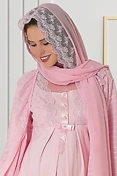 Mecit 0022 Pembe Şifon Şal