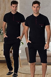 Mecit 2769 Büyük Beden Şortlu Erkek Pijama Takımı