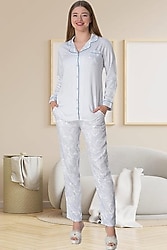 Mecit 5143 Boydan Düğmeli Kadın Pijama Takımı
