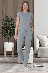 Mecit 5624 Çizgili Kısa Kollu Kadın Pijama Takımı