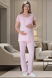 Mecit 6009 Pembe Hamile ve Lohusa Pijama Takımı