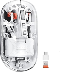 Meetion BTM005 Beyaz Şarjlı Sessiz Optik Kablosuz Mouse