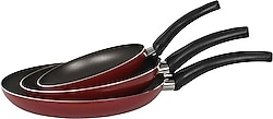 Mehtap 3'lü 18+22+26 cm Bordo Tava Seti