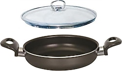 Mehtap Onyx Cam Kapaklı 20 cm Teflon Sahan