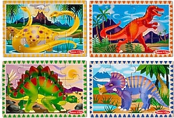 Melissa&Doug Dinozorlar Ahşap 12 Parçalı 4 Yapboz Seti