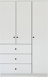 Metalia Ece Lüx Gm 3083 Düğme Kulplu 3 Çekmeceli 3 Kapaklı Gardırop
