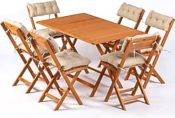 Meya Dekor Bistro 120x70 cm 6+1 Minderli Bahçe & Balkon Takımı