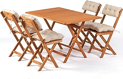 Meya Dekor Bistro 120x70 cm 4+1 Minderli Bahçe & Balkon Takımı