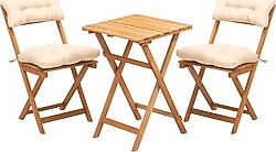 Meya Dekor Bistro 50x50 cm 2+1 Minderli Bahçe & Balkon Takımı