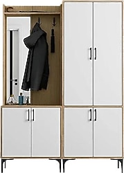 Mezza Royal 5022-5032 Sepet-Beyaz 6 Kapaklı Sol Aynalı Portmanto