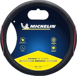 Michelin MC1003NR Premium Suni Deri Kırmızı Direksiyon Kılıfı