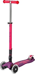 Micro Maxi Deluxe Foldable Işıklı Pembe 3 Tekerlekli Çocuk Scooter