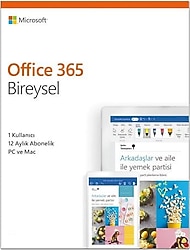 Microsoft Office 365 Bireysel Türkçe Kutu QQ2-01770 Ofis Programı