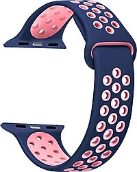 Microsonic Apple Watch Series 5 40mm Lacivert-Pembe Rainbow Kordon