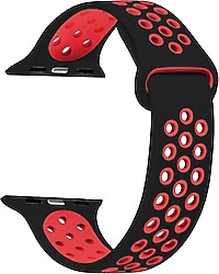 Microsonic Apple Watch Series 5 40mm Siyah-Kırmızı Rainbow Kordon