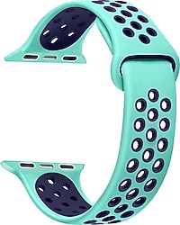 Microsonic Apple Watch Series 5 40mm Yeşil-Lacivert Rainbow Kordon